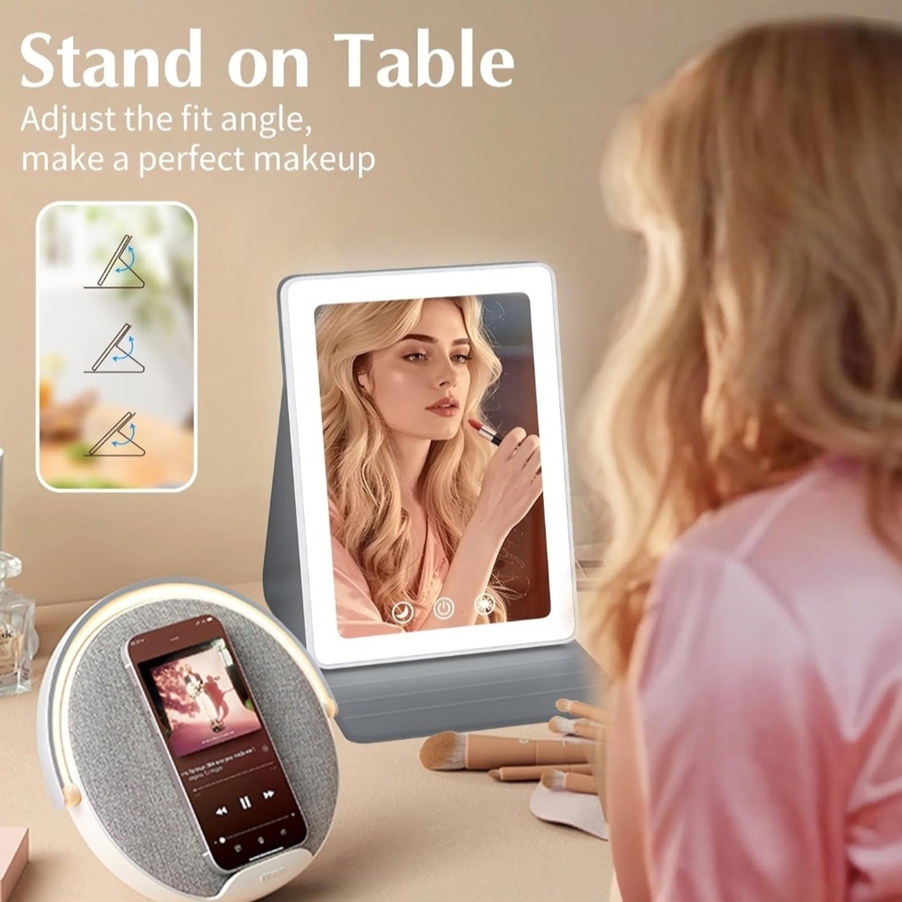 💡LED Makeup Mirror with Touch Control - White - Picture 4 of 6